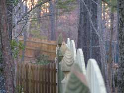 Half Moon, French Gothic Post, with Wood Picket Fence